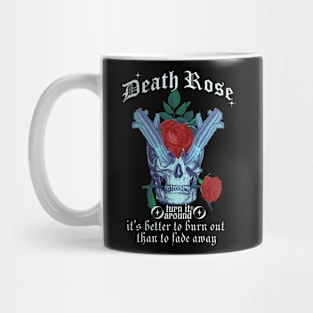 death rose - vintage flower and skull design Mug